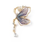 Butterfly Rhinestone Brooch 68x38mm